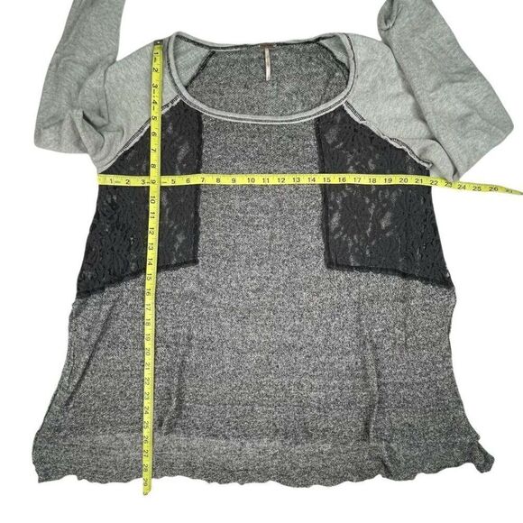 Free People Lace Inset Colorblock Pullover Sweater - Picture 6 of 7